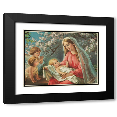 BLÃœTEN-MADONNA Black Modern Wood Framed Art Print with Double Matting by Anonymous
