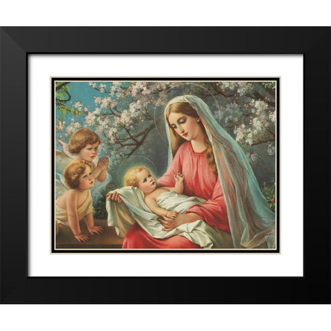 BLÃœTEN-MADONNA Black Modern Wood Framed Art Print with Double Matting by Anonymous