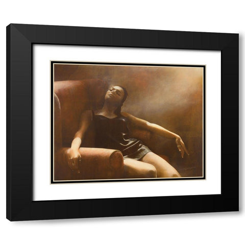 CLAUDIA Black Modern Wood Framed Art Print with Double Matting by Sgarbossa, Antonio