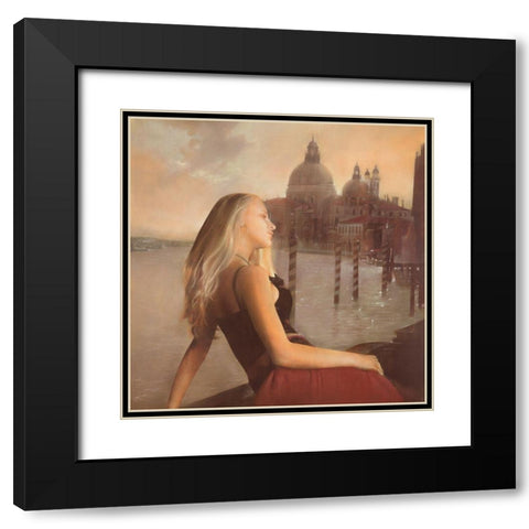 GIADA IN UN TRAMONTO VENEZIANO Black Modern Wood Framed Art Print with Double Matting by Sgarbossa, Antonio