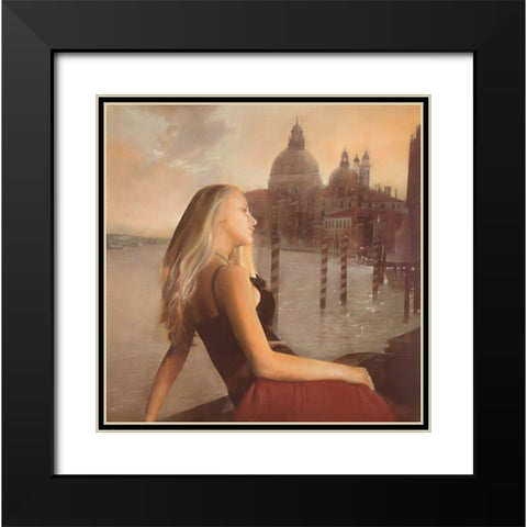 GIADA IN UN TRAMONTO VENEZIANO Black Modern Wood Framed Art Print with Double Matting by Sgarbossa, Antonio