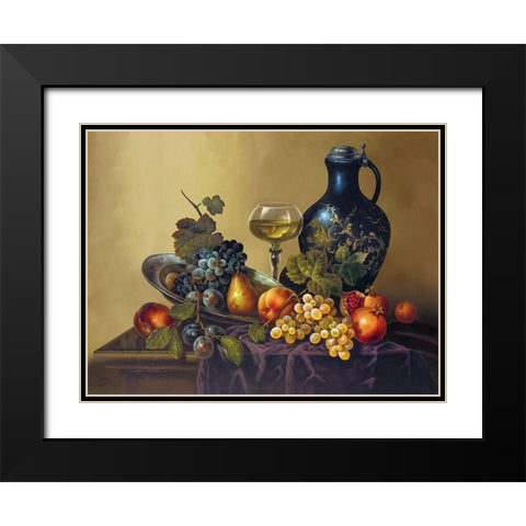 SUMMER WINE Black Modern Wood Framed Art Print with Double Matting by Pila