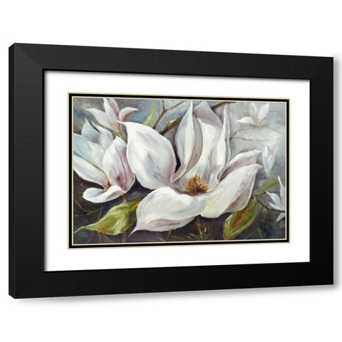 Tender Magnolias I Black Modern Wood Framed Art Print with Double Matting by Field, Anna