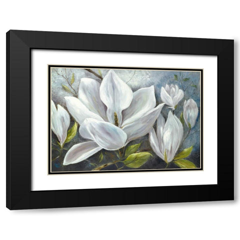 Tender Magnolias II Black Modern Wood Framed Art Print with Double Matting by Field, Anna