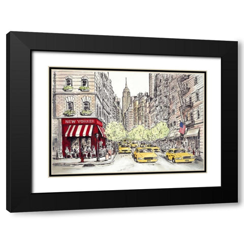 New Yorker Black Modern Wood Framed Art Print with Double Matting by Marceau, Chloe