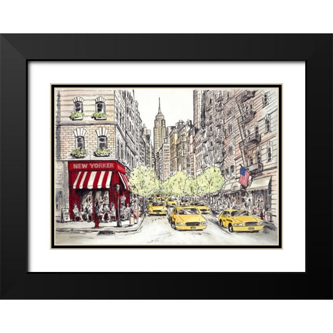 New Yorker Black Modern Wood Framed Art Print with Double Matting by Marceau, Chloe