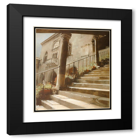 DE FRONTE PIAZZA VECCIA Black Modern Wood Framed Art Print with Double Matting by Sgarbossa, Antonio