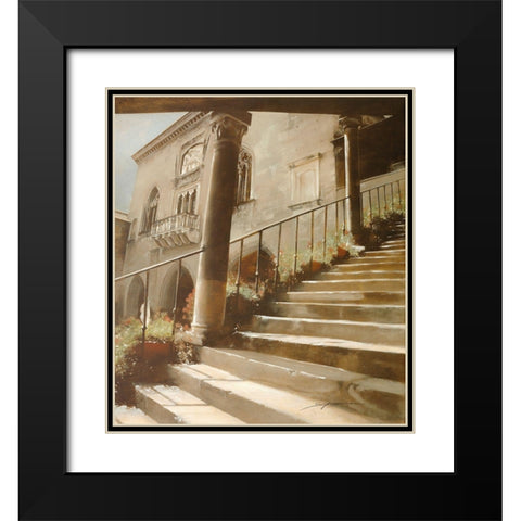 DE FRONTE PIAZZA VECCIA Black Modern Wood Framed Art Print with Double Matting by Sgarbossa, Antonio