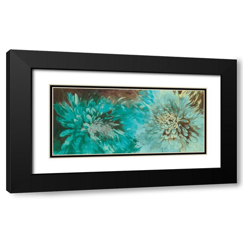 TURQUOISE BLOOM Black Modern Wood Framed Art Print with Double Matting by Ganz, Michael