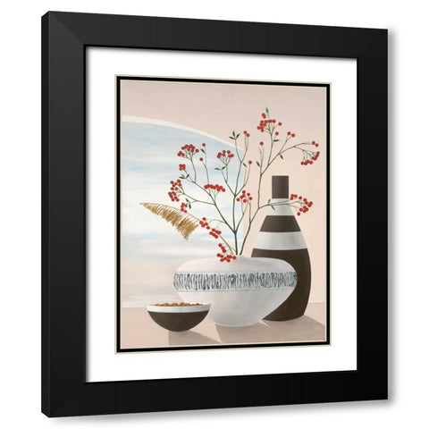 Rowan Berries II Black Modern Wood Framed Art Print with Double Matting by Sedalia, David