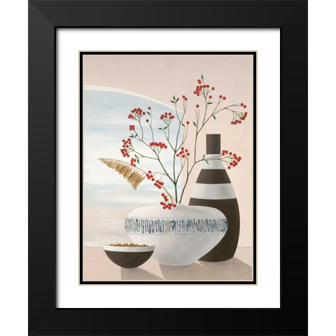 Rowan Berries II Black Modern Wood Framed Art Print with Double Matting by Sedalia, David