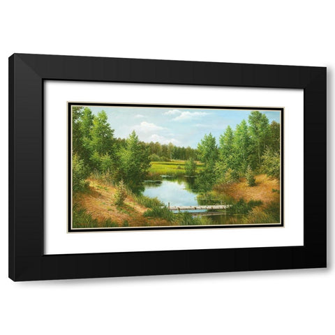 NEAR POKROVSKOYE Black Modern Wood Framed Art Print with Double Matting by Osipova, Svetlana