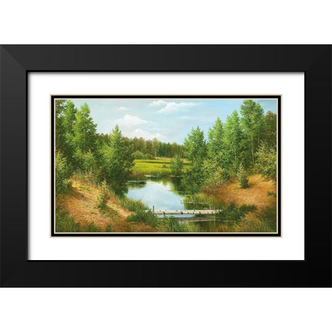 NEAR POKROVSKOYE Black Modern Wood Framed Art Print with Double Matting by Osipova, Svetlana