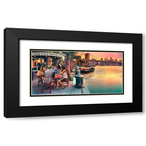 Brooklyn Cafe Black Modern Wood Framed Art Print with Double Matting by Tarin, Michael