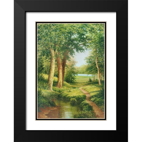 THE GREEN MAY Black Modern Wood Framed Art Print with Double Matting by Osipova, Svetlana