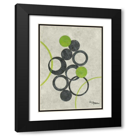 Circle Graphics I Black Modern Wood Framed Art Print with Double Matting by Kikani, Umang