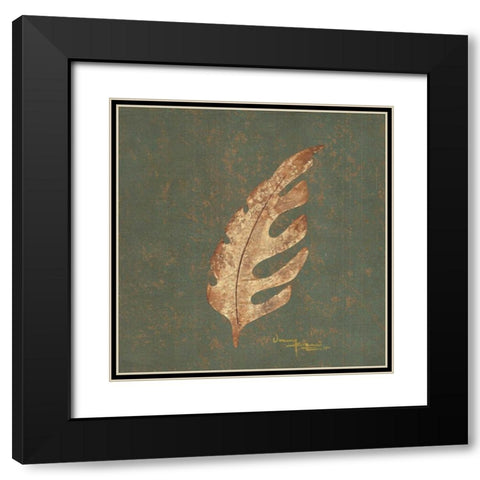 Tree Leaf II Black Modern Wood Framed Art Print with Double Matting by Kikani, Umang