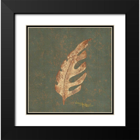 Tree Leaf II Black Modern Wood Framed Art Print with Double Matting by Kikani, Umang
