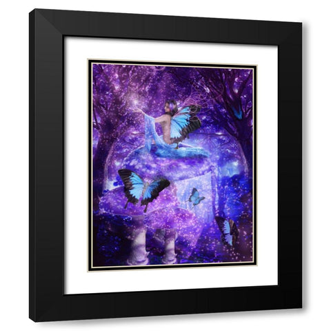Sky Fairy Black Modern Wood Framed Art Print with Double Matting by Babette