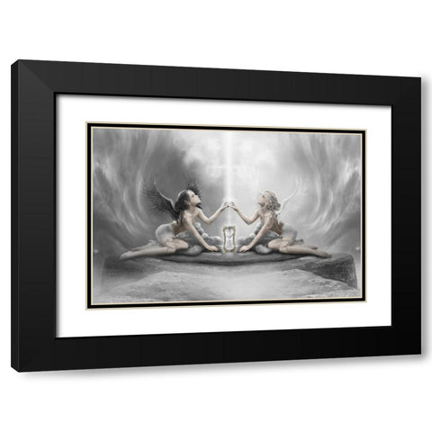 Light And Shadow Black Modern Wood Framed Art Print with Double Matting by Babette