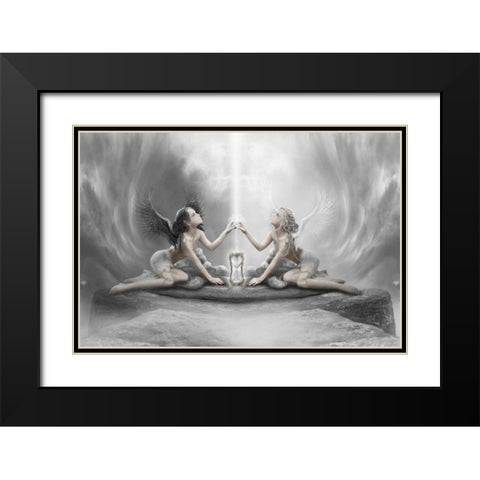 Light And Shadow Black Modern Wood Framed Art Print with Double Matting by Babette