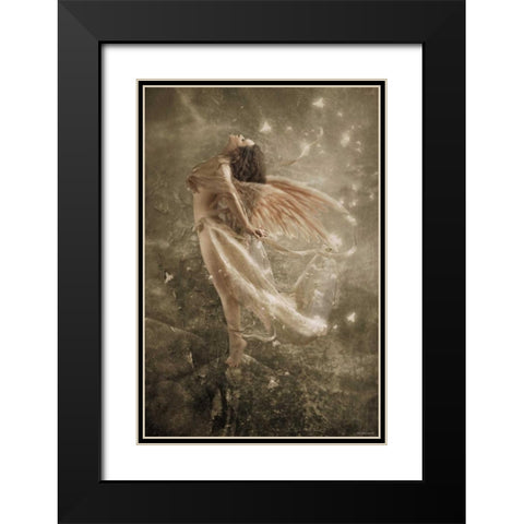 Wind Dance Black Modern Wood Framed Art Print with Double Matting by Babette