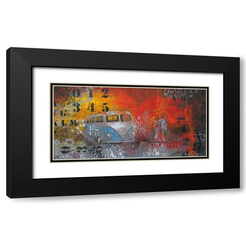 POP BULLY Black Modern Wood Framed Art Print with Double Matting by Mizo