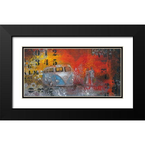 POP BULLY Black Modern Wood Framed Art Print with Double Matting by Mizo