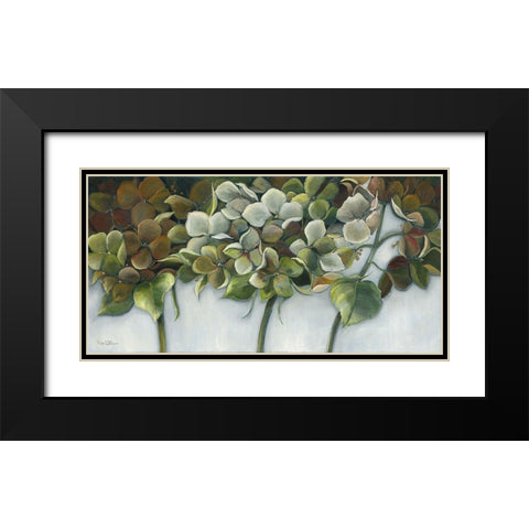 GREEN HYDRANGEAS Black Modern Wood Framed Art Print with Double Matting by Withaar, Rian