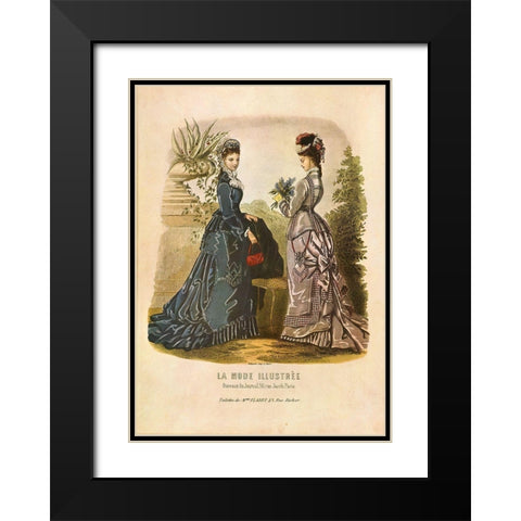 LA MODE ILLUSTREE I Black Modern Wood Framed Art Print with Double Matting by Dubois, Alain