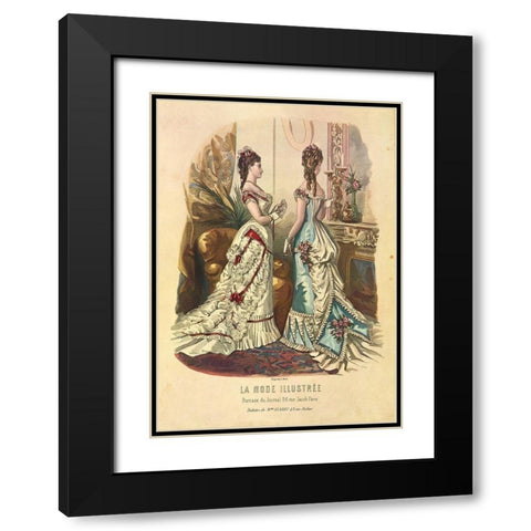 LA MODE ILLUSTREE III Black Modern Wood Framed Art Print with Double Matting by Dubois, Alain