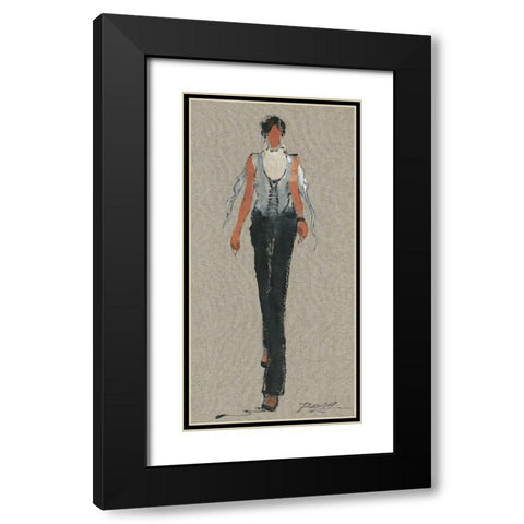CHANTAL Black Modern Wood Framed Art Print with Double Matting by Shenli