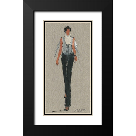 CHANTAL Black Modern Wood Framed Art Print with Double Matting by Shenli