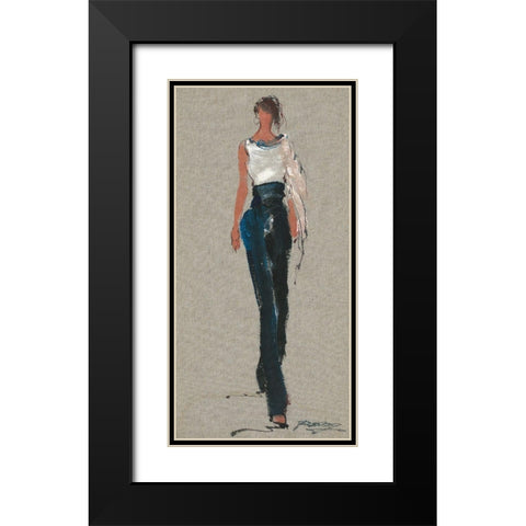 CHLOE Black Modern Wood Framed Art Print with Double Matting by Shenli