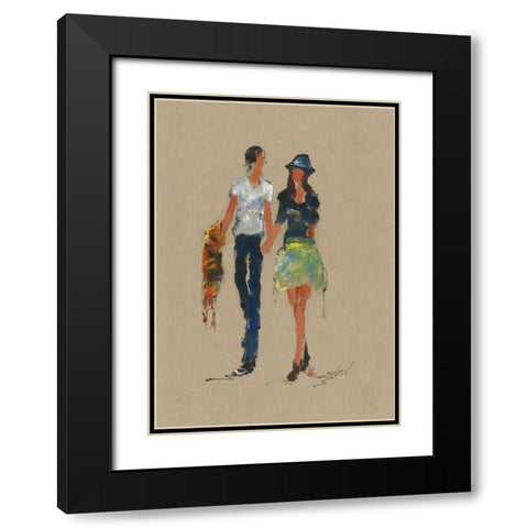 SPANISH NIGHT Black Modern Wood Framed Art Print with Double Matting by Shenli