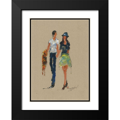 SPANISH NIGHT Black Modern Wood Framed Art Print with Double Matting by Shenli