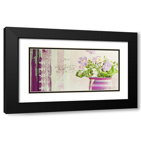 PRETTY FLOWERS I Black Modern Wood Framed Art Print with Double Matting by Warminski