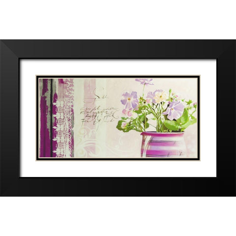 PRETTY FLOWERS I Black Modern Wood Framed Art Print with Double Matting by Warminski