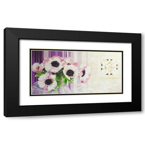 PRETTY FLOWERS II Black Modern Wood Framed Art Print with Double Matting by Warminski
