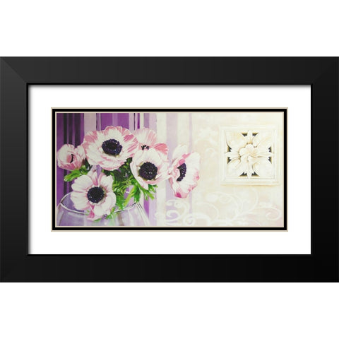PRETTY FLOWERS II Black Modern Wood Framed Art Print with Double Matting by Warminski