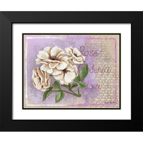 FLOWER CARD I Black Modern Wood Framed Art Print with Double Matting by Tiffany