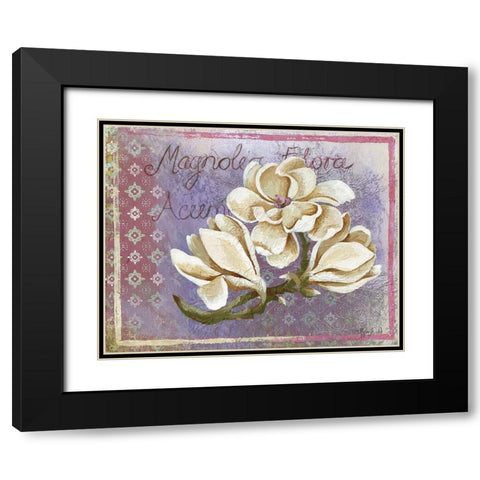 FLOWER CARD II Black Modern Wood Framed Art Print with Double Matting by Tiffany