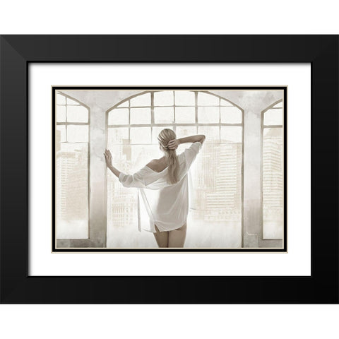 ADELINA IN LOFT Black Modern Wood Framed Art Print with Double Matting by Dinsing, Dan