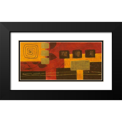 Spiral Cube Black Modern Wood Framed Art Print with Double Matting by Kikani, Umang