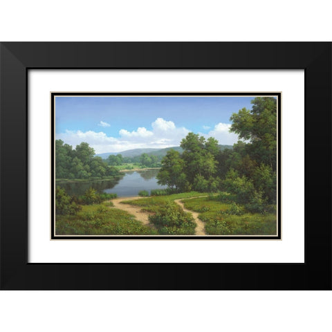 Quiet waters Black Modern Wood Framed Art Print with Double Matting by Babichev
