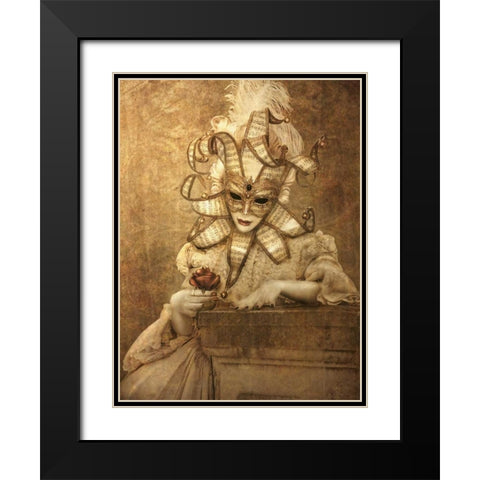 Bal Du Mask 6 Black Modern Wood Framed Art Print with Double Matting by Babette