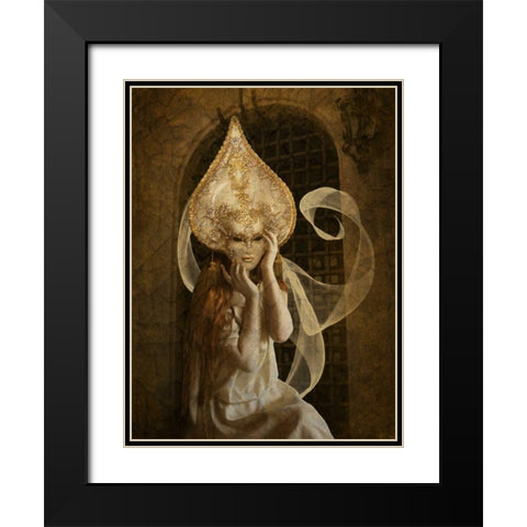 Bal Du Mask 7 Black Modern Wood Framed Art Print with Double Matting by Babette