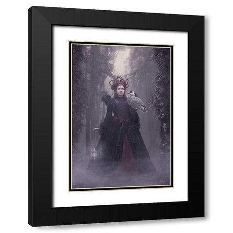 Woods Of Wisdom Black Modern Wood Framed Art Print with Double Matting by Babette