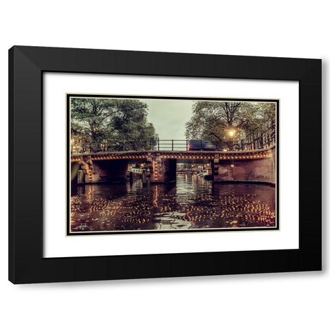 Amsterdam Black Modern Wood Framed Art Print with Double Matting by Kostka, Vladimir