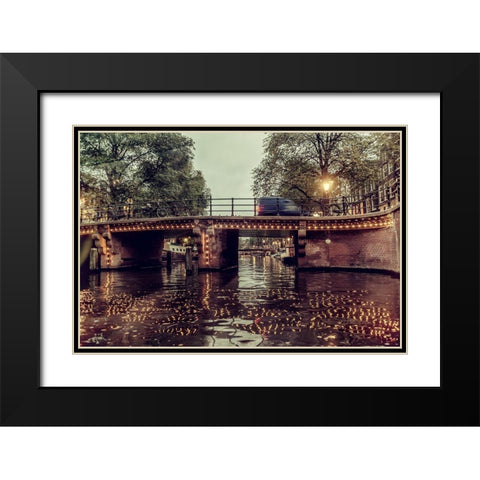 Amsterdam Black Modern Wood Framed Art Print with Double Matting by Kostka, Vladimir